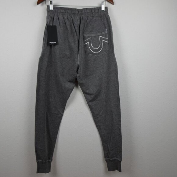 True Religion Joggers Men's Size S Gray Logo Sweatpants Lounge Wear - Picture 5 of 11
